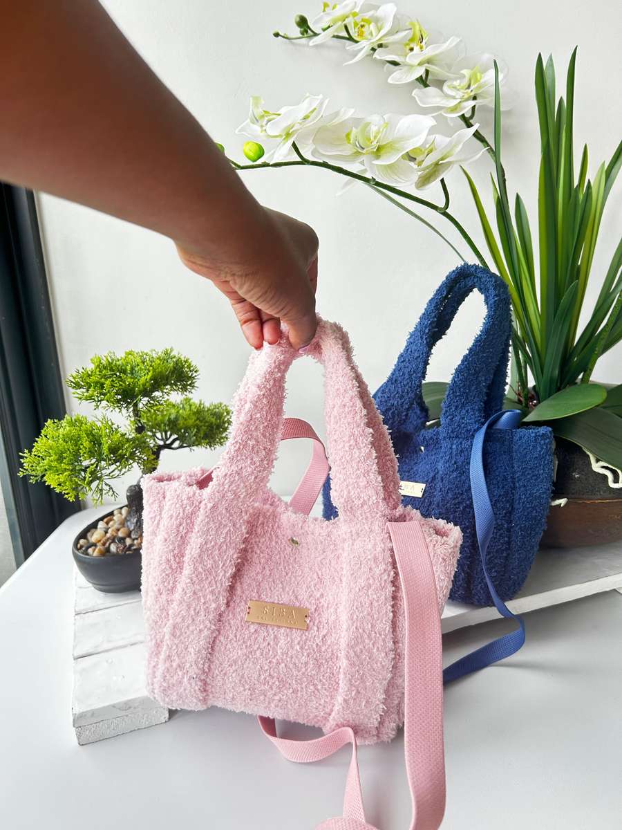 Plush knitted Tote Bags