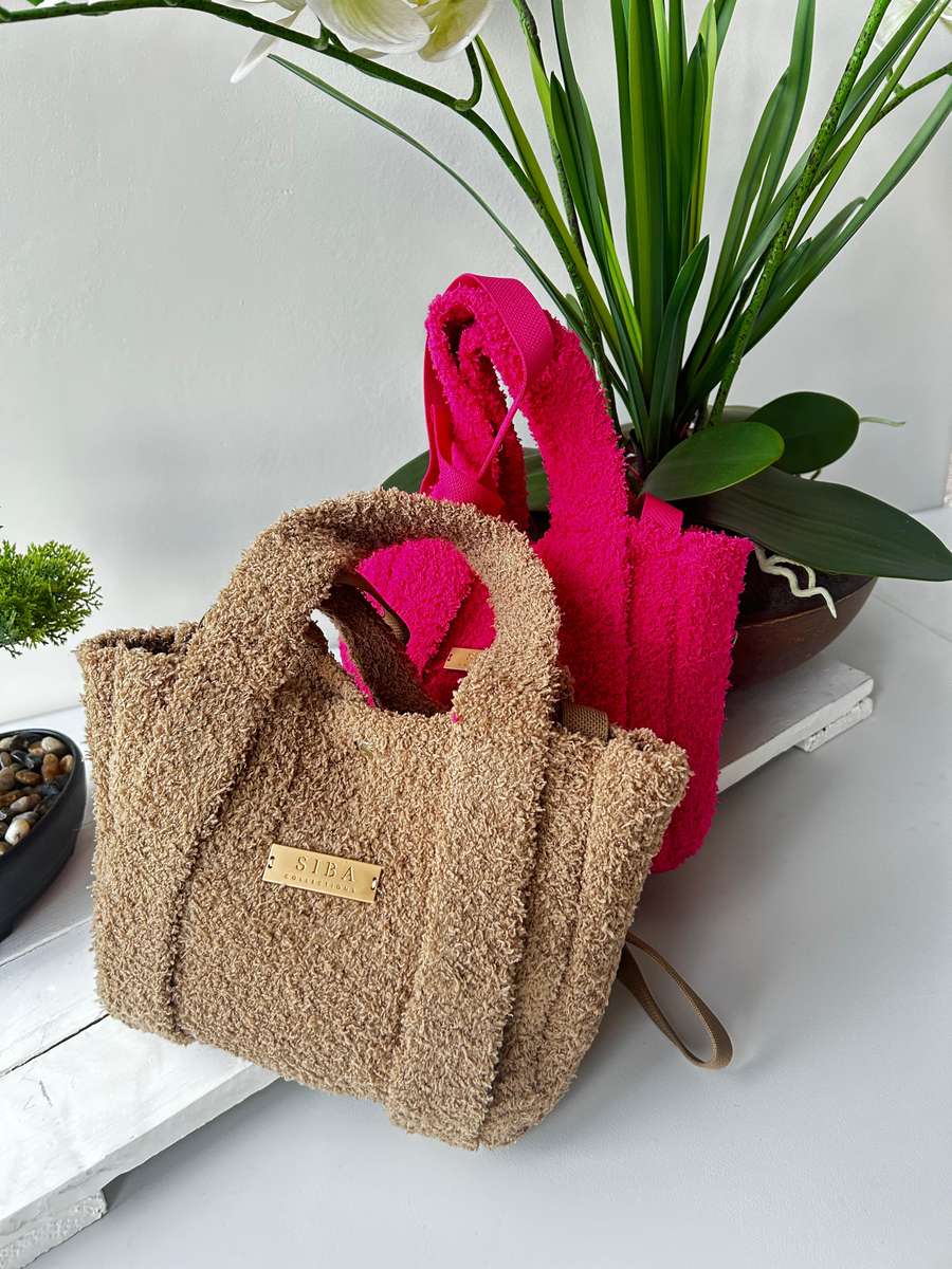 Plush knitted Tote Bags