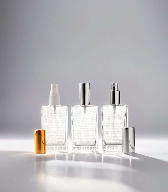 Perfume Bottle Riffled Glass (50ml)