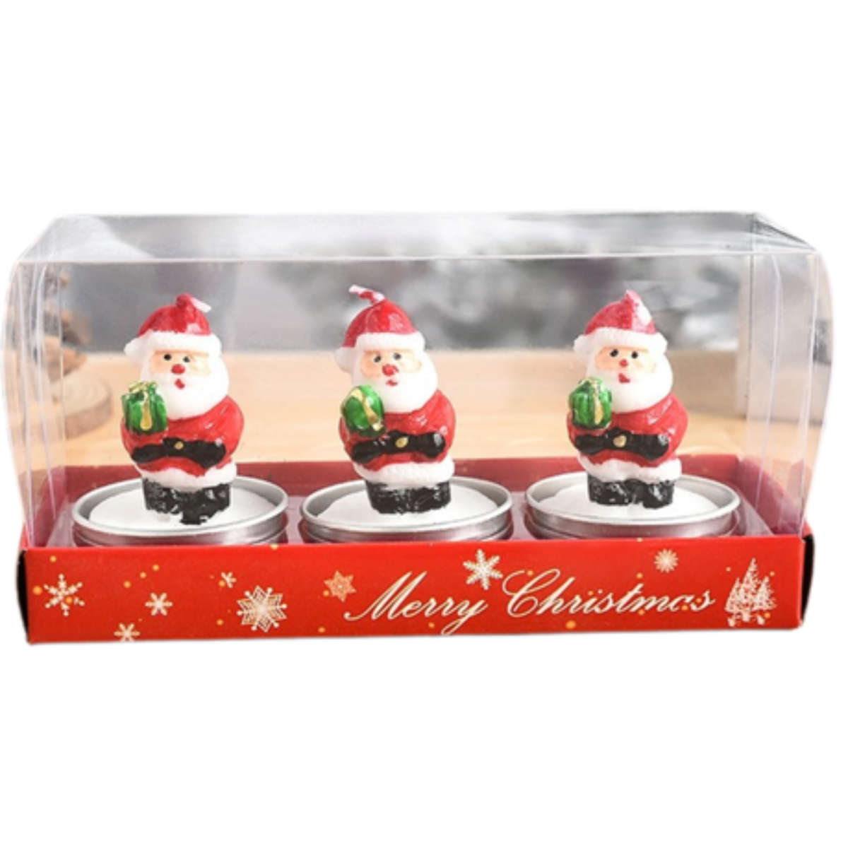 Santa Scented Candles - Festive Christmas Candles Pack of 3 - SA