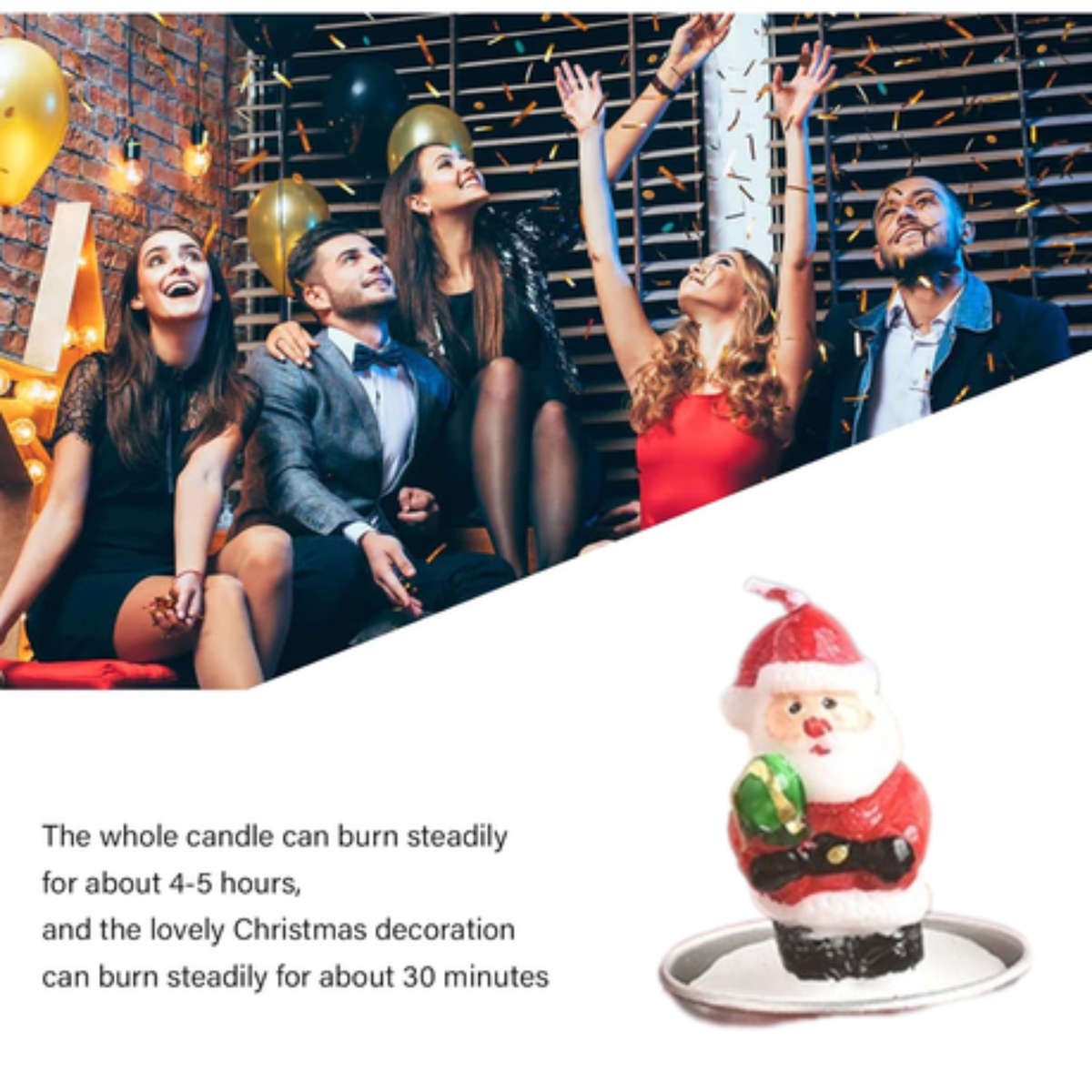 Santa Scented Candles - Festive Christmas Candles Pack of 3 - SA