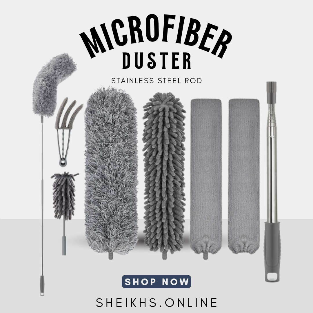 Microfiber Duster with Stainless Steel Handle -Telescopic Cleaning Kit