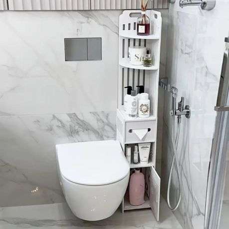 Multilayer Bathroom Storage Organizer Corner Cabinet With Tissue Box