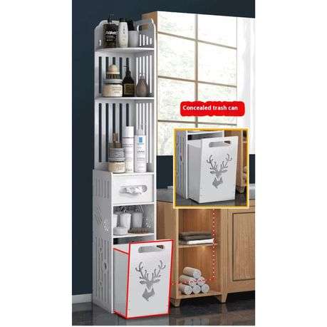 Slim Bathroom Storage Cabinet - Multilayer Toilet Side Storage Rack
