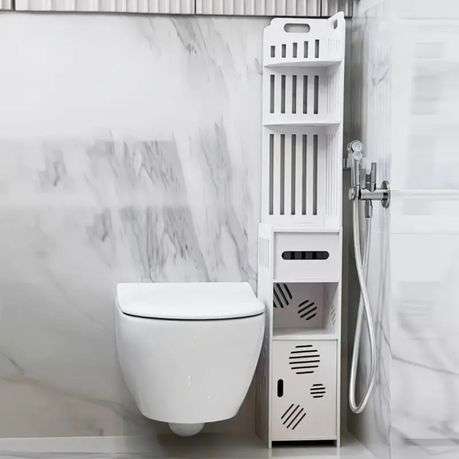 Multilayer Bathroom Storage Organizer Corner Cabinet With Tissue Box