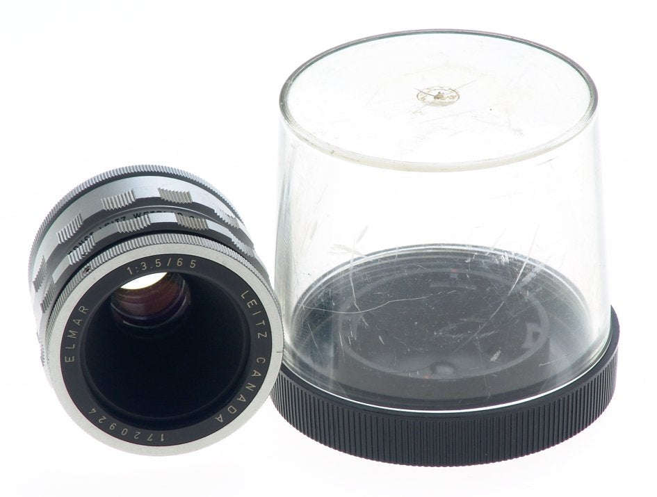 CANADA LEITZ ELMAR 1:3.5/65mm CHROME VISOFLEX LENS f=65mm WITH 16464 K MOUNT NR