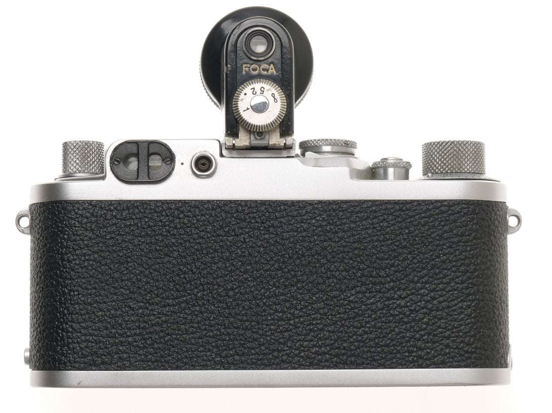 LEICA RED DIAL IIIf 35mm FILM CAMERA 3F LEITZ ELMAR 1:3.5/3.5cm M39 CASE FINDER