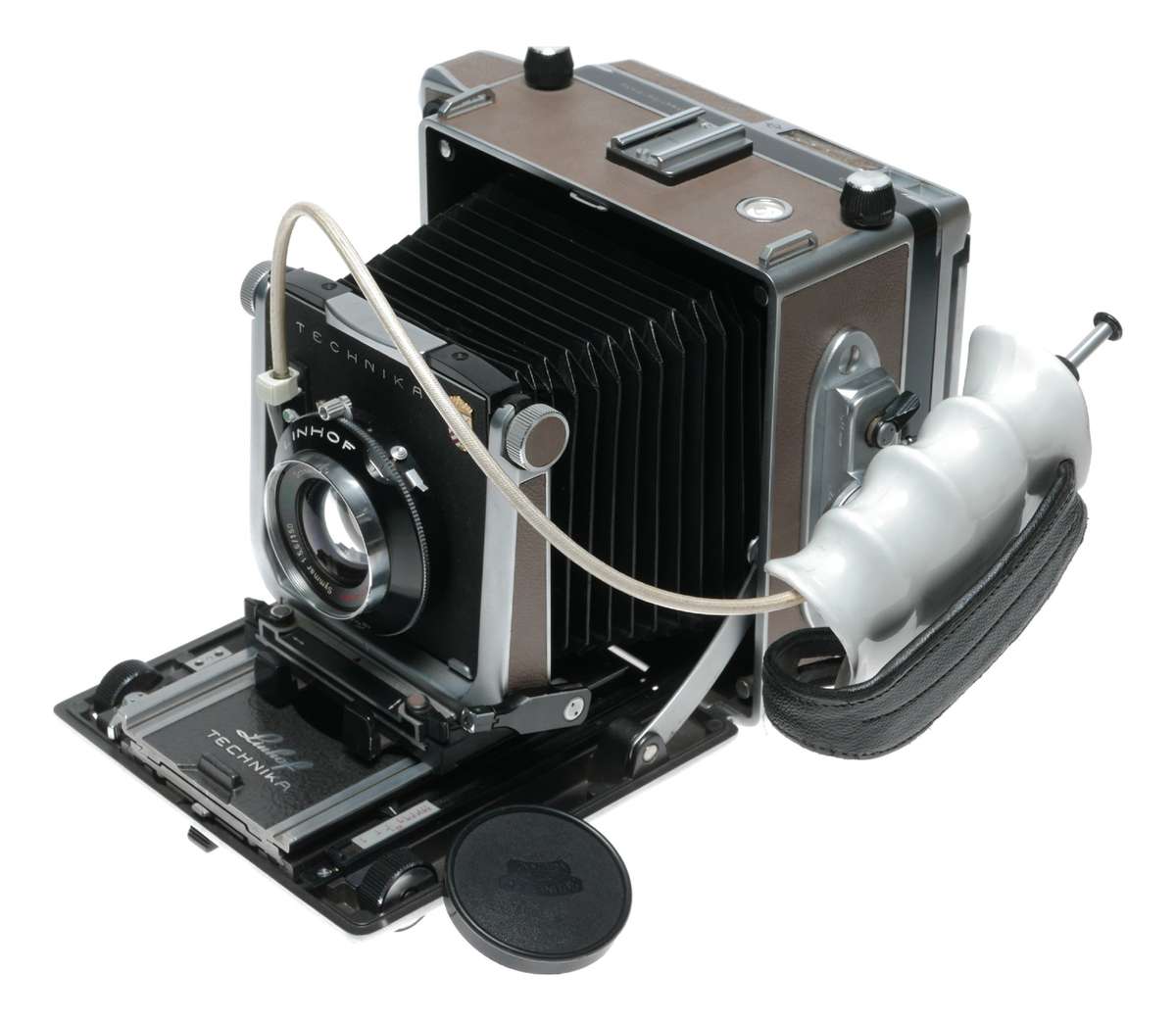 Linhof Super Technika IV 4x5 field camera Symmar 5.6/150mm lens Grip set