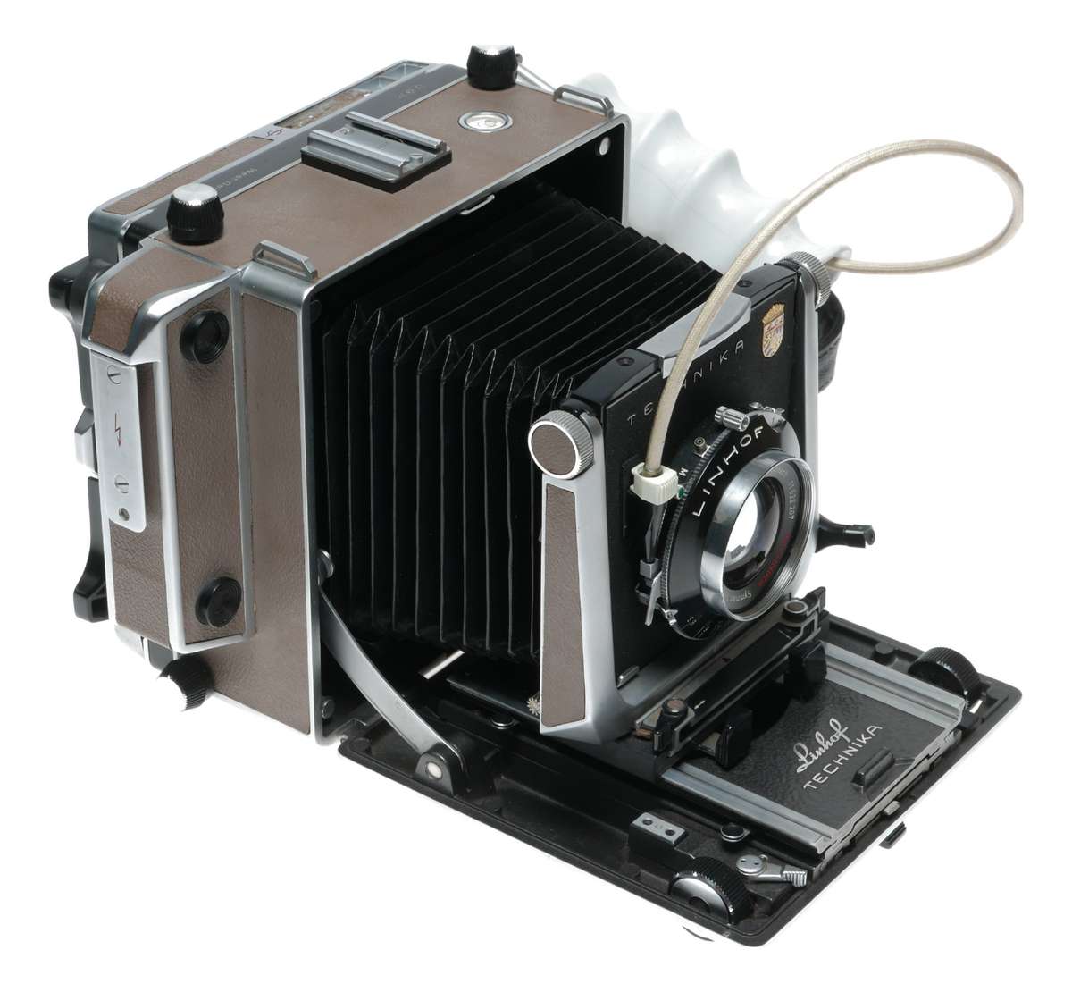 Linhof Super Technika IV 4x5 field camera Symmar 5.6/150mm lens Grip set