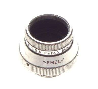 Som Berthiot Cinor B 1:2.5 f=12.5 Emel Movie Camera D-mount Lens w/cap