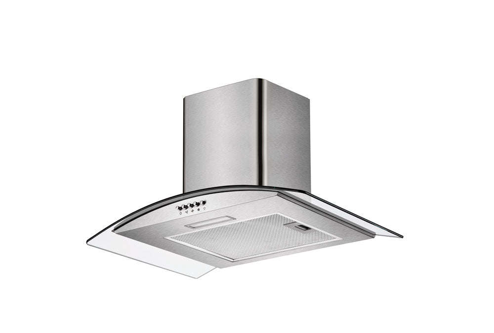 Falco 60CM Curved Glass S/Steel Chimney Extractor- FAL-60-CGS