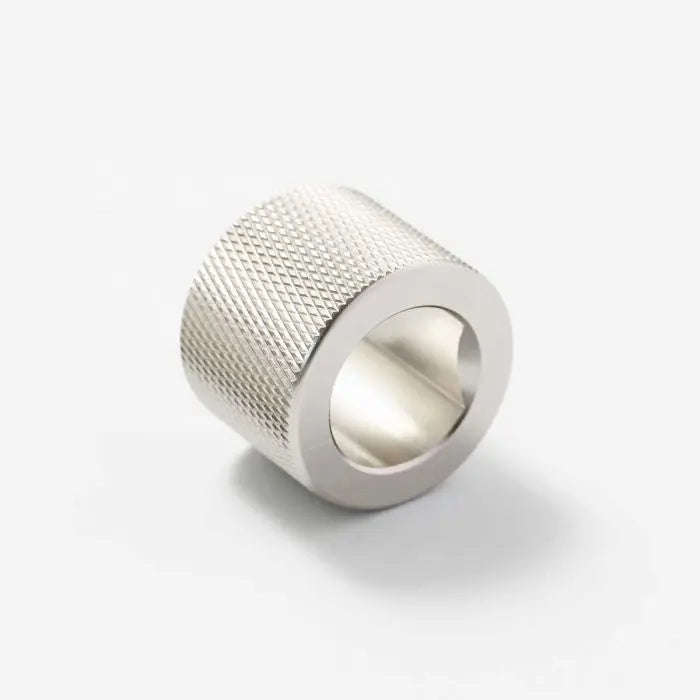 Knob, Knurled, Aluminium, Brushed Satin Nickel, 35mm