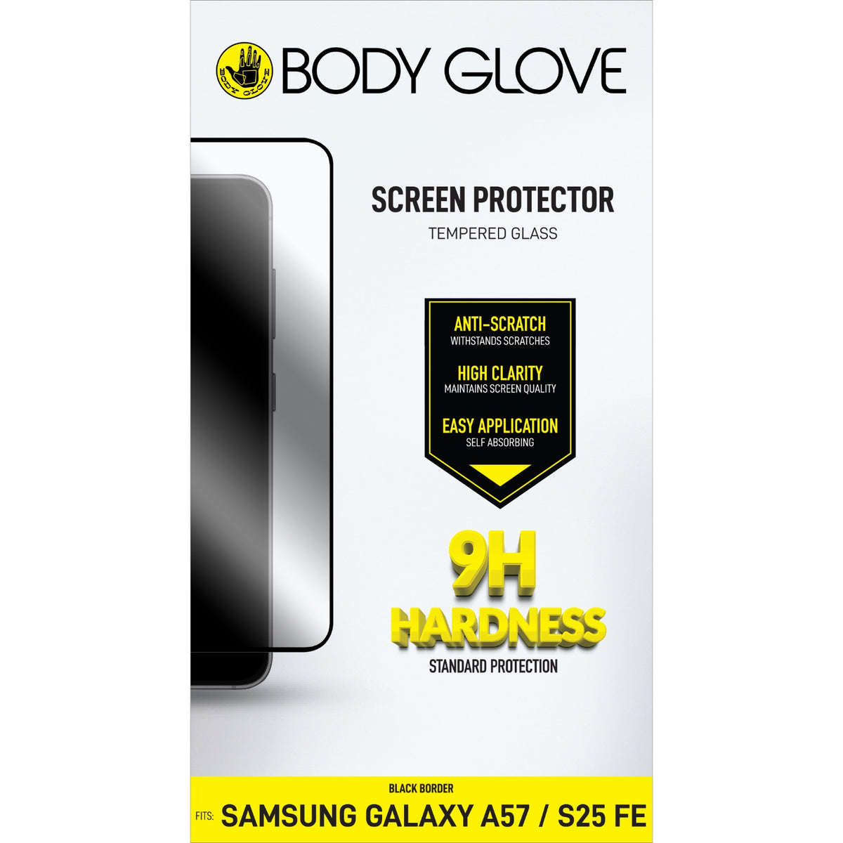 Body Glove Tempered Glass Screen Protector - Samsung Galaxy A57 / S25FE - Black Border