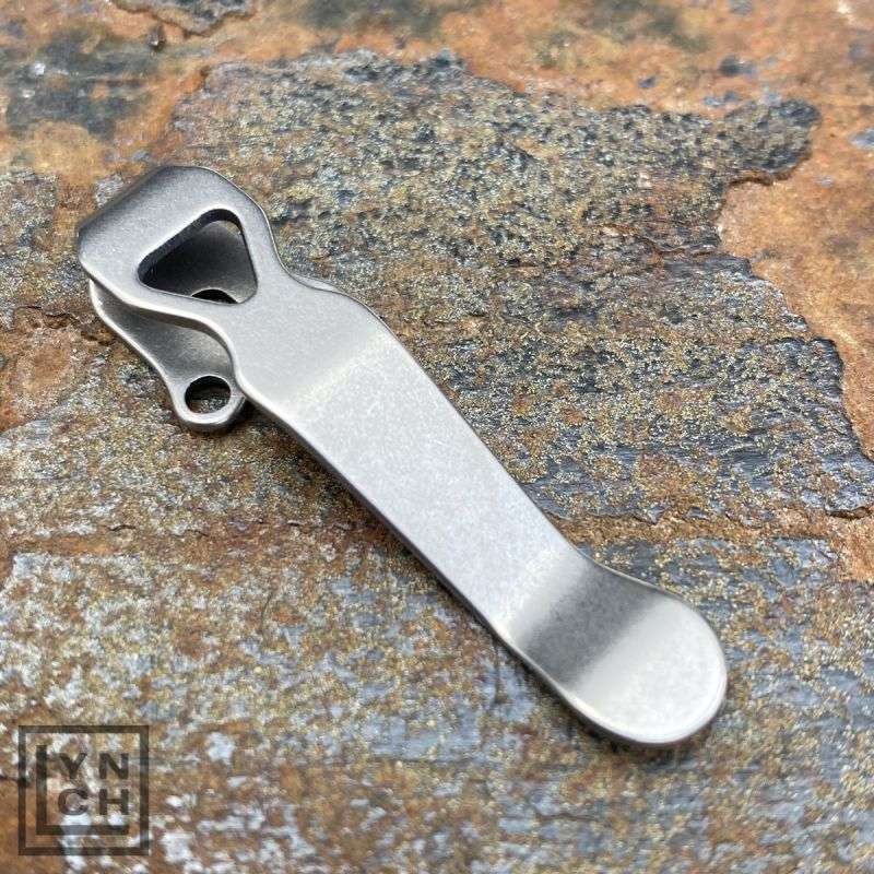 Lynch NW Ti Deep Carry Stubby Clip Benchmade / Emerson / ProTech Stubby Clip Stonewashed