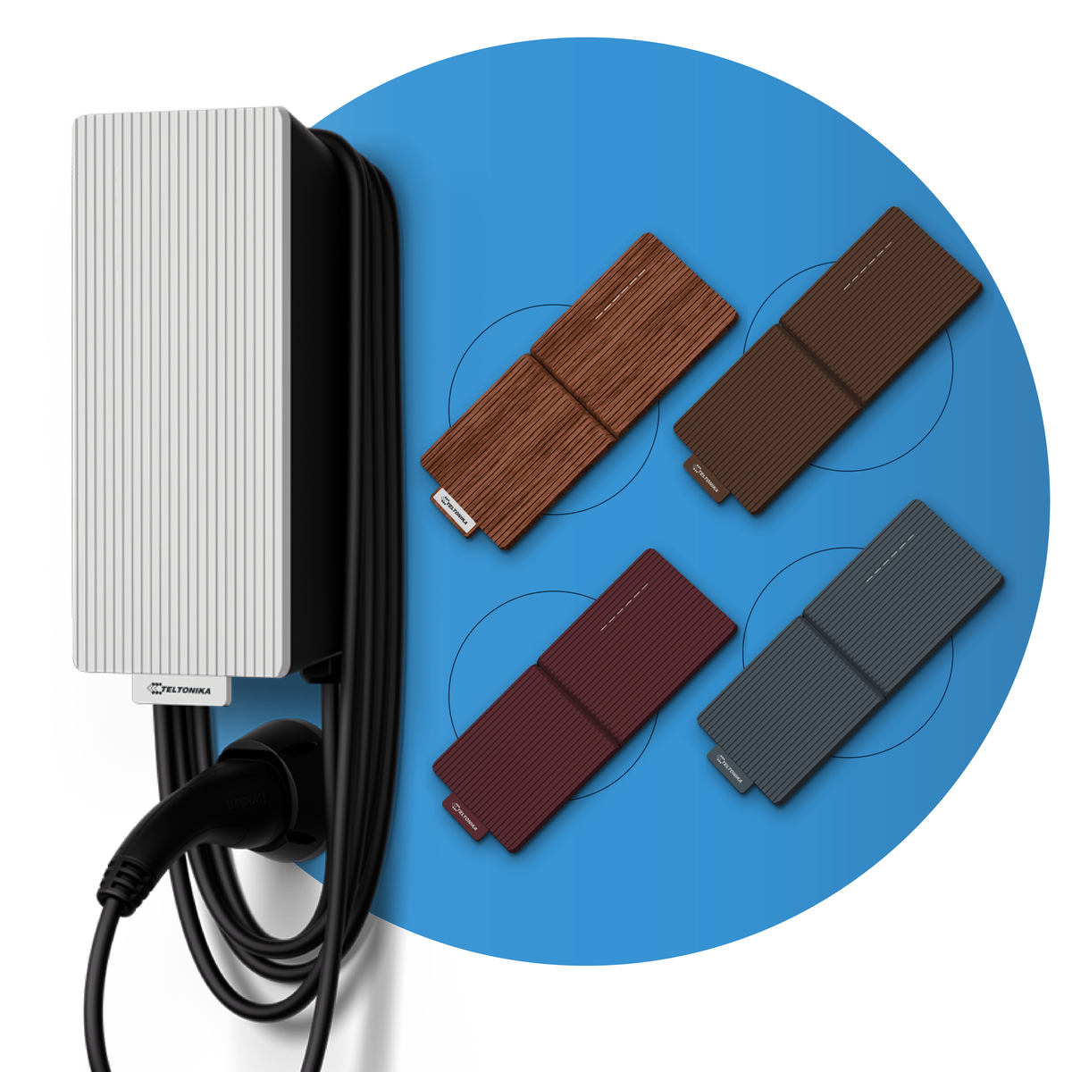 Teltonika TeltoCharge EVC2 EV charger, 5m cable, 4G modem, 3-phase, 32A, 22kW