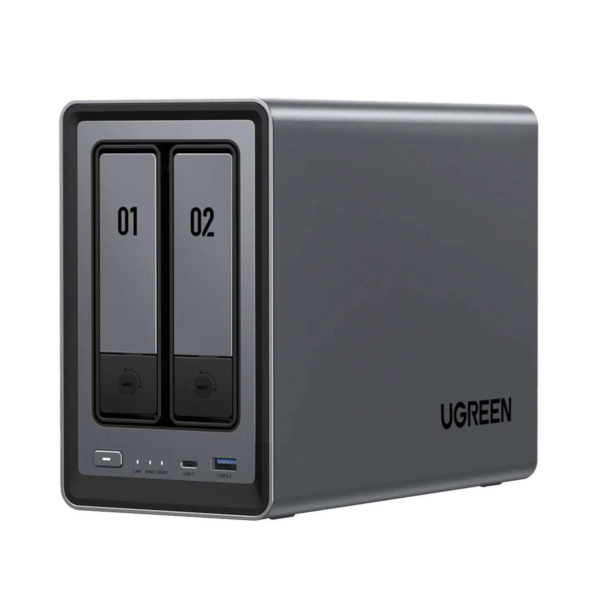 UGreen NASync DXP2800 2 Bay NAS with Seagate Ironwolf NAS 8TB SATA Hard Drive Bundle (2x 4TB)