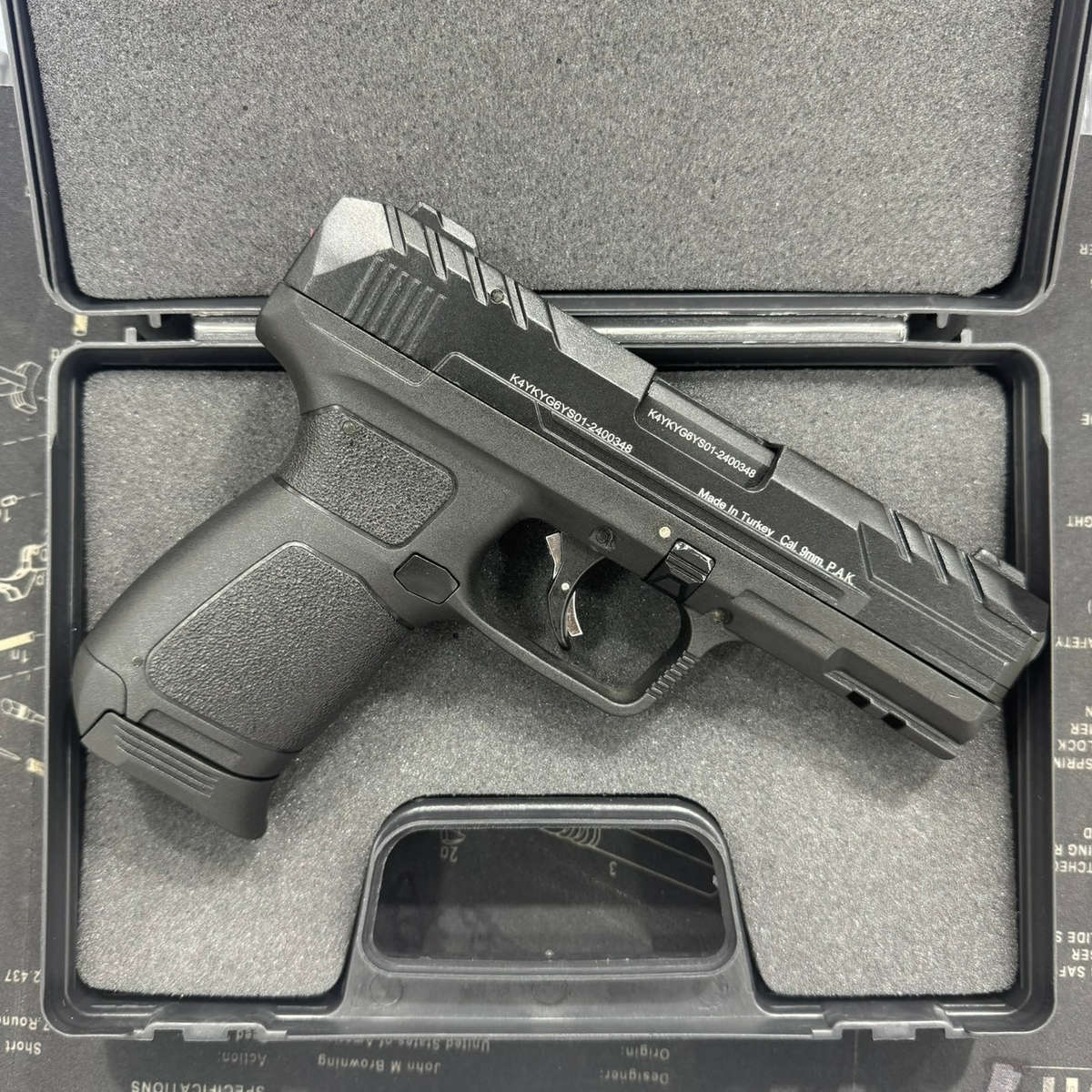 Kuzey S900 Black Blank/Pepper Gun (Semi Auto|14+1|9mm PAK)