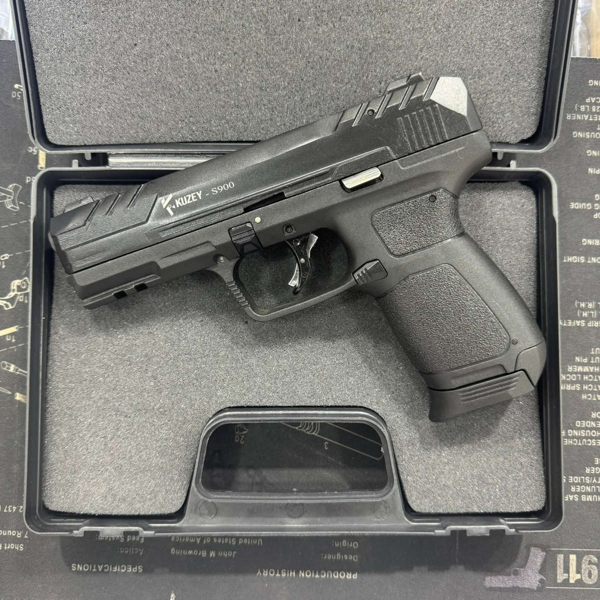 Kuzey S900 Black Blank/Pepper Gun (Semi Auto|14+1|9mm PAK)