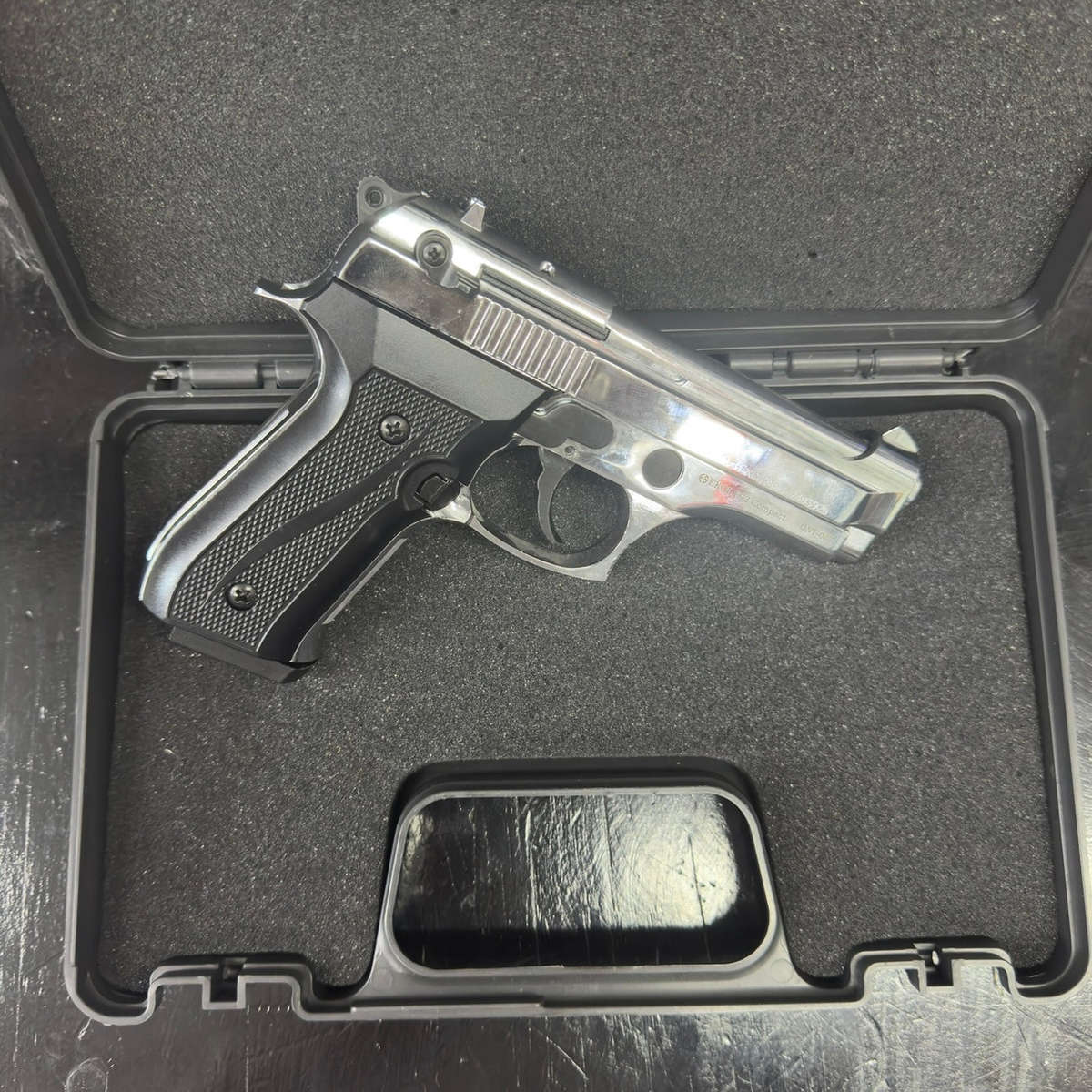 Ekol F92 Compact Shiny Chrome Blank/Pepper Gun (Semi Auto|15+1|9mm PAK)