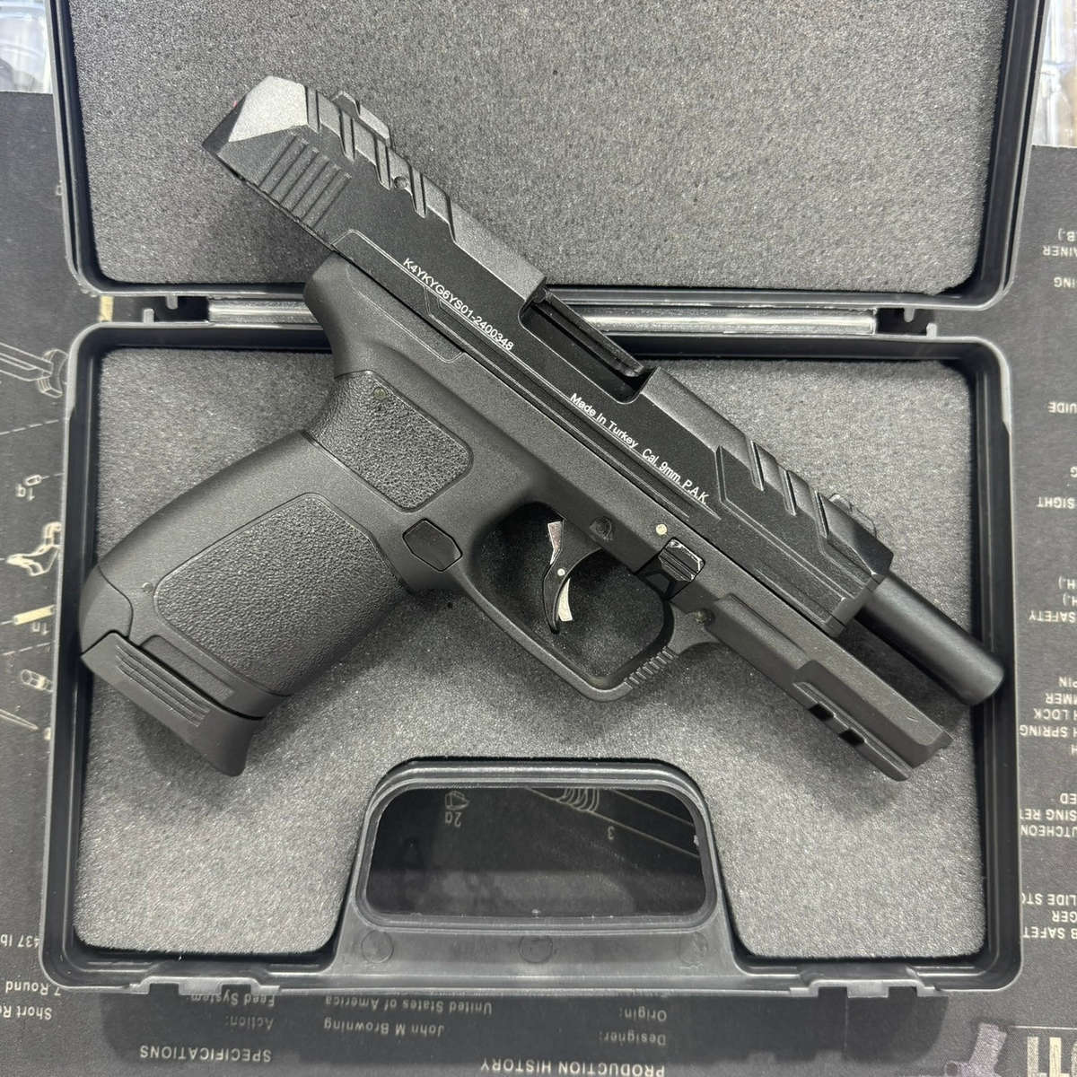 Kuzey S900 Black Blank/Pepper Gun (Semi Auto|14+1|9mm PAK)