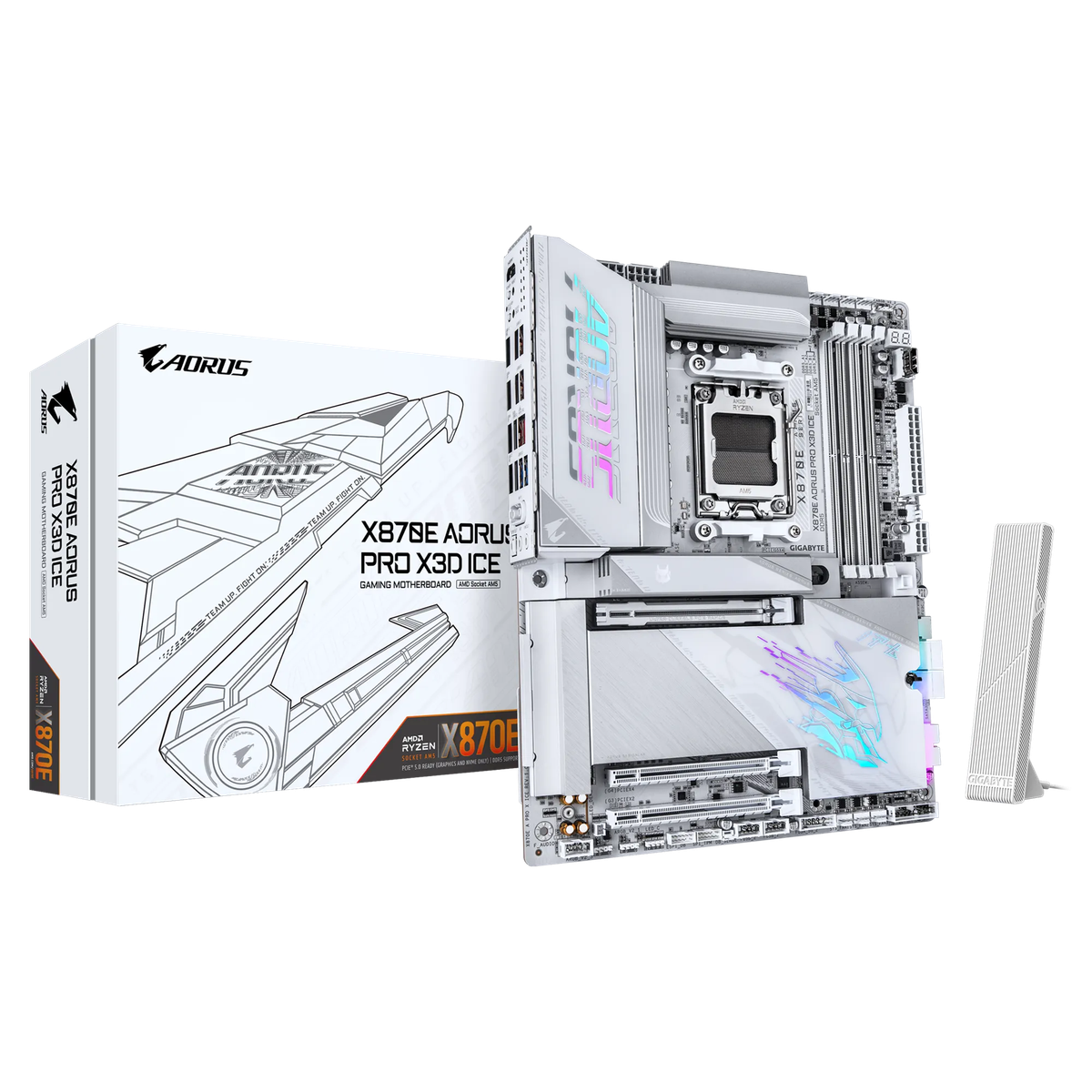 GIGABYTE Aorus AMD X870 Chipset for AMD AM5; 4x DDR5; 4x M2; 2x HDMI (1x front)/2 x USB4® USB Ty...