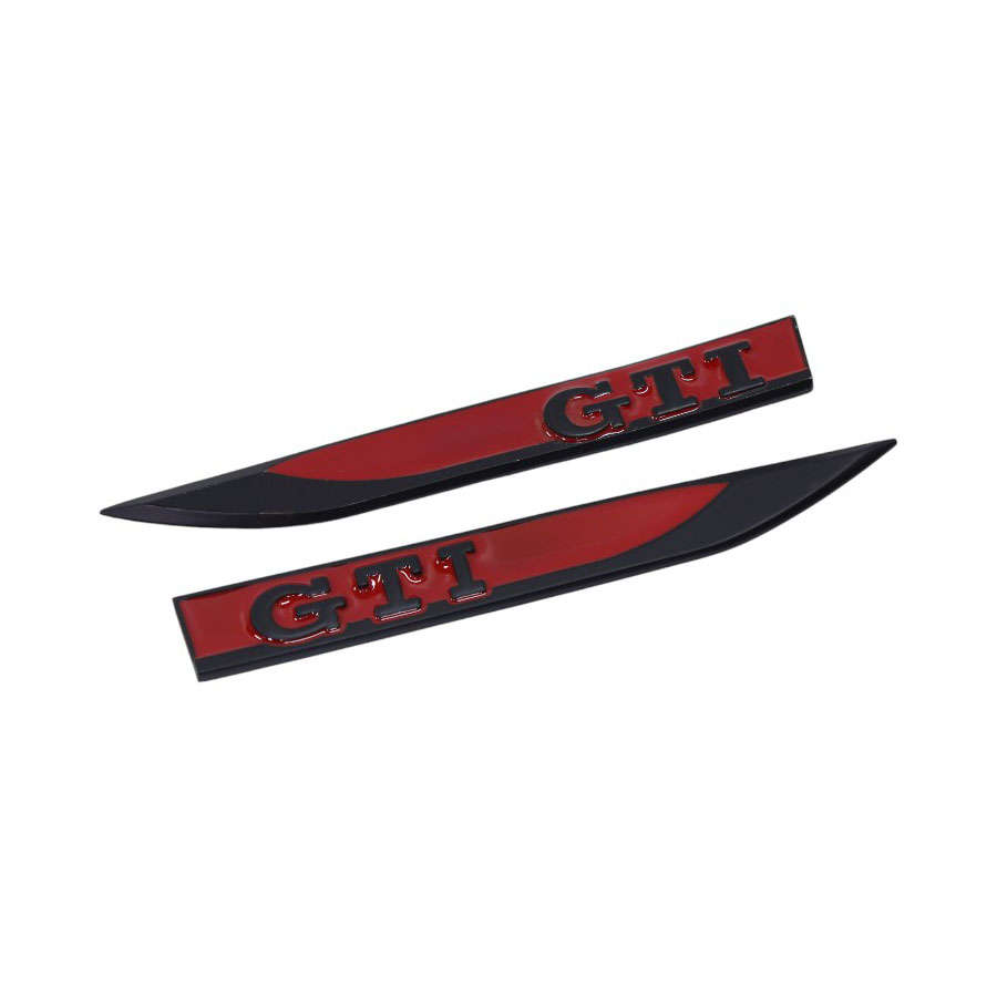 GTi Fender Badges  Black & Red (14×1.5cm)