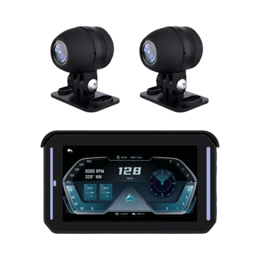 5 M80CWireless Touchscreen Interface with Android/Carplay Connectivity for Motorcycles (dual c...