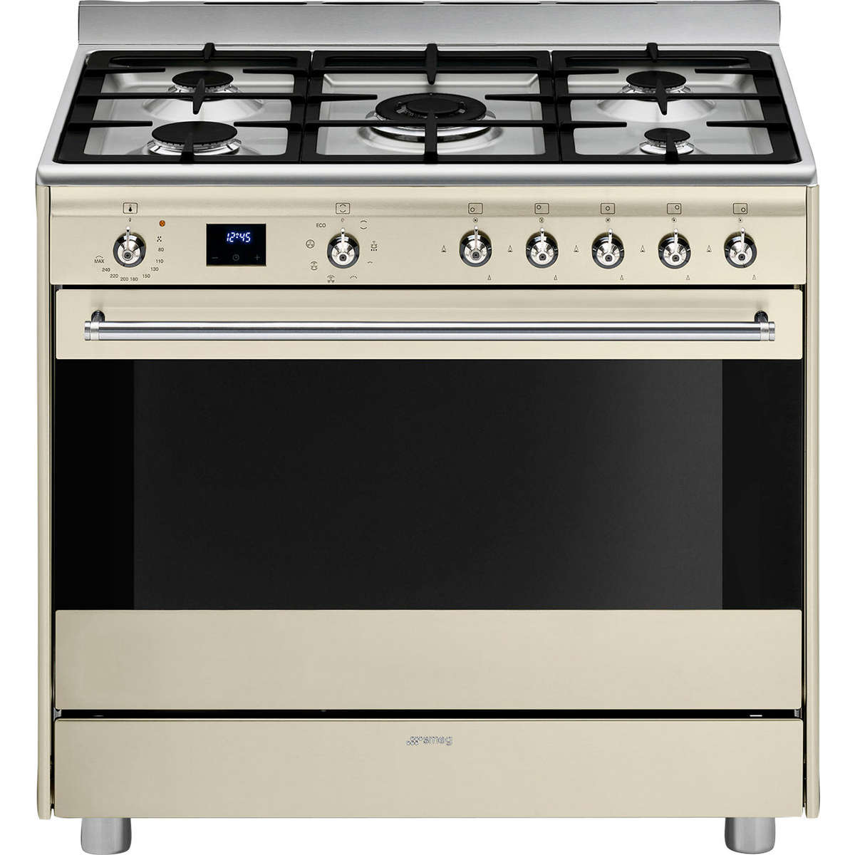 Smeg 90cm 5 Burner Gas Electric Oven Cooker Cream  SSA91MAP2