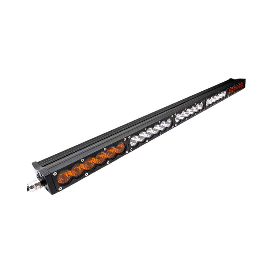 32 Single Row White & Amber LED Aluminium Light Bar
