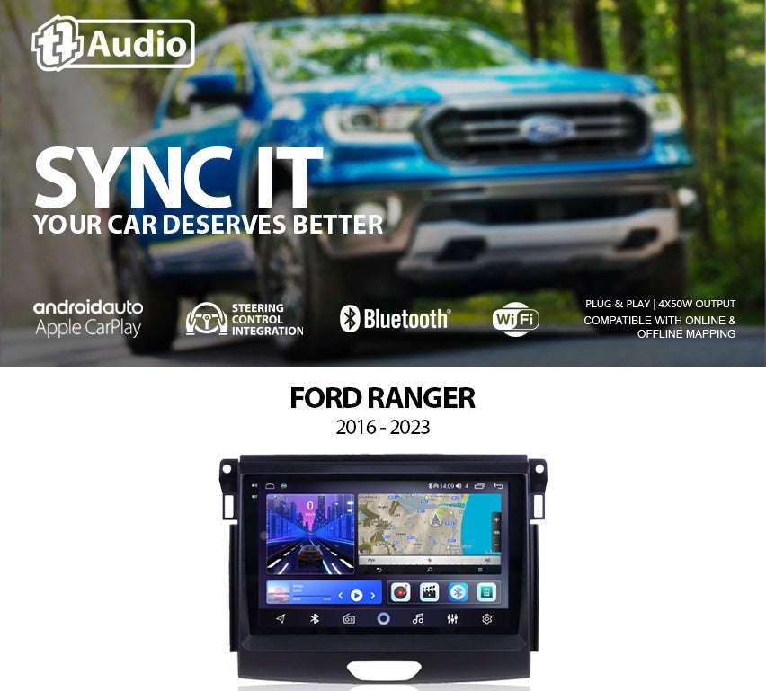 TT Audio 9 replacement radio for FORD Ranger 2012-2016 (CLASS D)