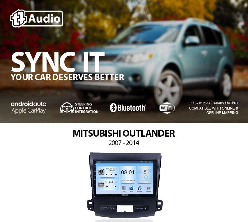 TT Audio 9 replacement radio for MITSUBISHI ASX 2001-2004 (2K SCREEN)