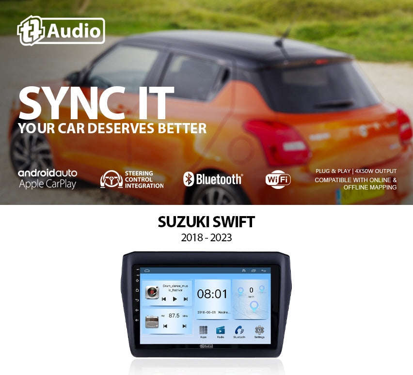 TT Audio 9 replacement radio for SUZUKI Swift 2017-2024 (CLASS D)