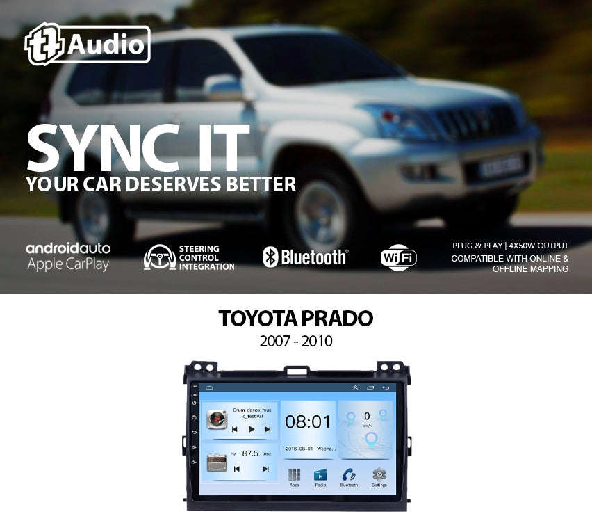 TT Audio 9 replacement radio for TOYOTA PRADO 2007-2010 (2K SCREEN)