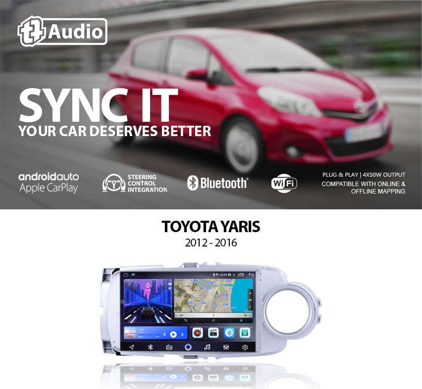 TT Audio 9 replacement radio for TOYOTA YARIS 2012-2016 (2K SCREEN)