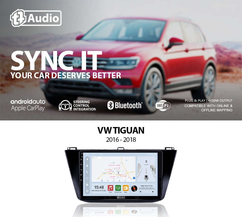 TT Audio 10 replacement radio for VW Tiguan 2016  2018 (CLASS D)