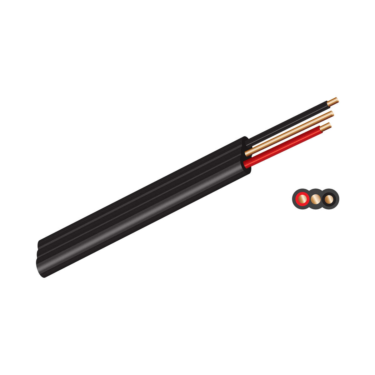 2.5mm x 2 FTE Black (100M)