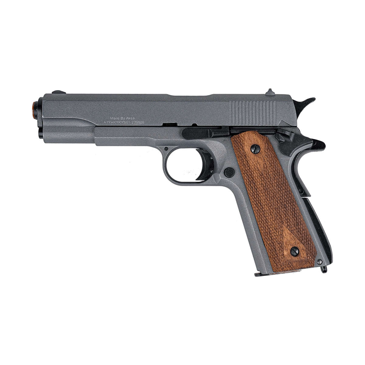 AKSA AK1911 Mat Chrome Blank/Pepper Gun (Semi Auto|9+1|9mm PAK)