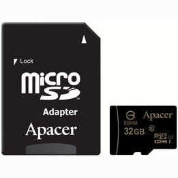 Apacer 32GB Class 10 MicroSD Card with Adapter (AP32GMCSH10U1-R) - Reliable Storage for Mobile De...