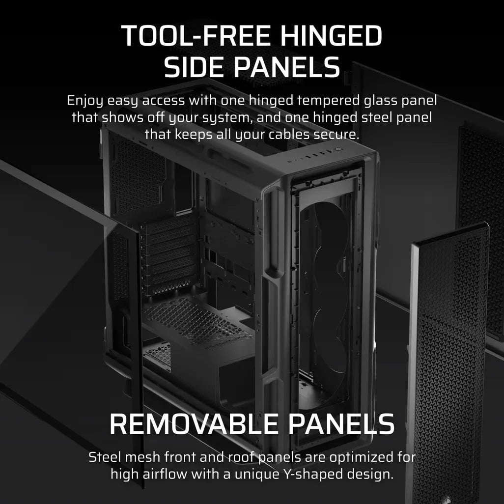 Corsair 5000T, Midi Tower, PC, Black, ATX, EATX