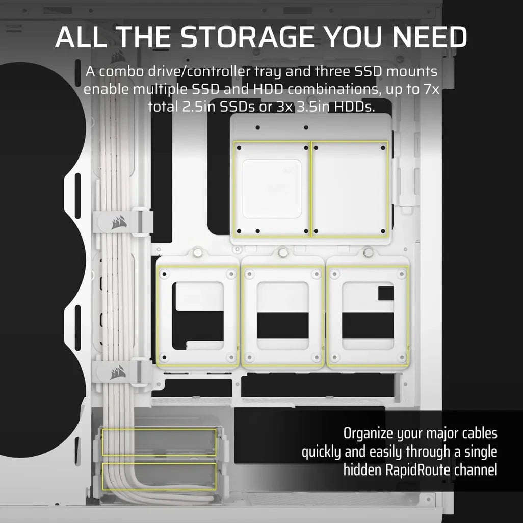 Corsair 5000T, Midi Tower, PC, White, ATX, EATX