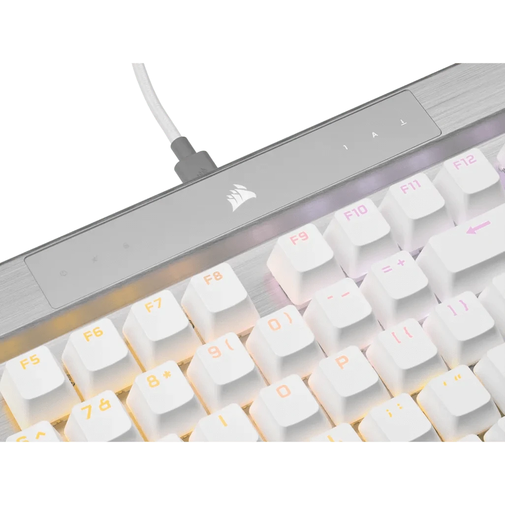 Corsair CH-910951A-NA, Full-size (100%), Wired, USB, Opto-mechanical key switch, RGB LED, White