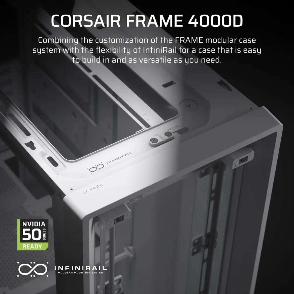 Corsair FRAME 4000D, Midi Tower, PC, White, ATX