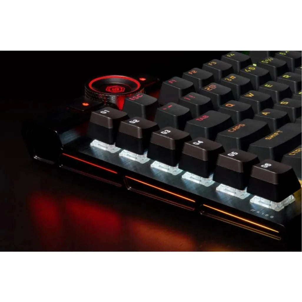 Corsair K100 RGB, Wired, USB, Mechanical, QWERTZ, RGB LED, Black