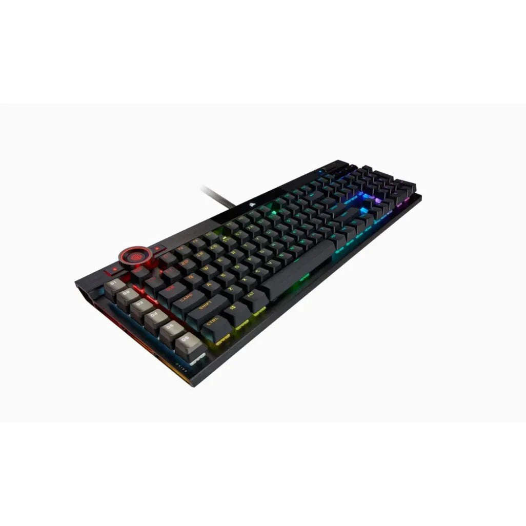 Corsair K100 RGB, Wired, USB, Mechanical, QWERTZ, RGB LED, Black
