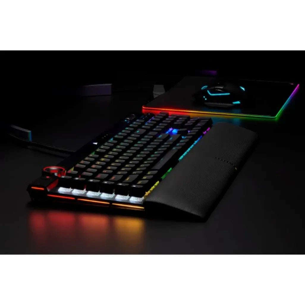 Corsair K100 RGB, Wired, USB, Mechanical, QWERTZ, RGB LED, Black