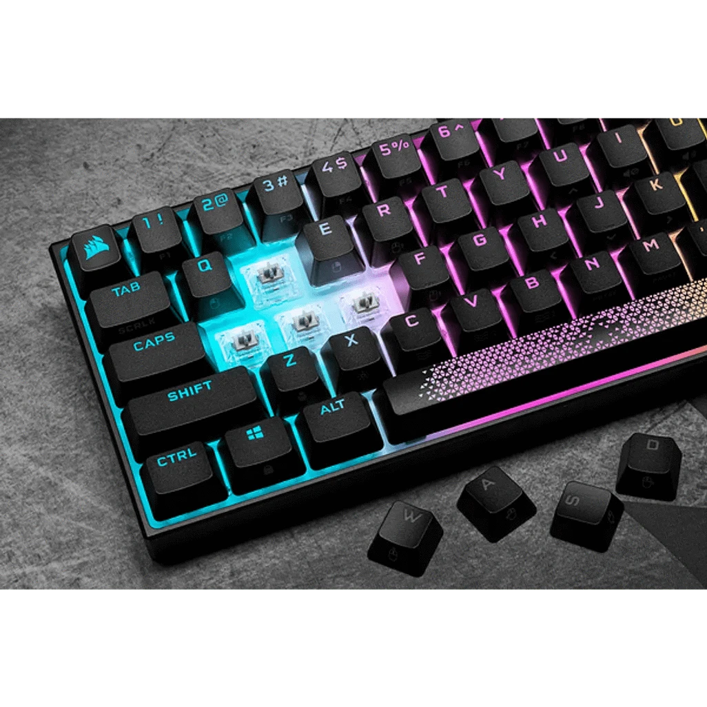 Corsair K65 RGB Mini, Wired, USB, Mechanical, QWERTY, RGB LED, Black