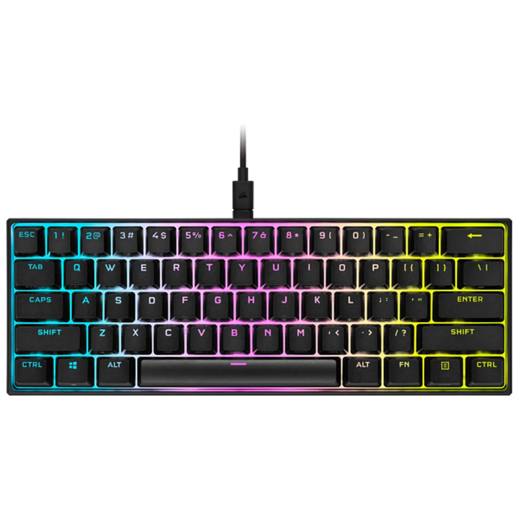 Corsair K65 RGB Mini, Wired, USB, Mechanical, QWERTY, RGB LED, Black
