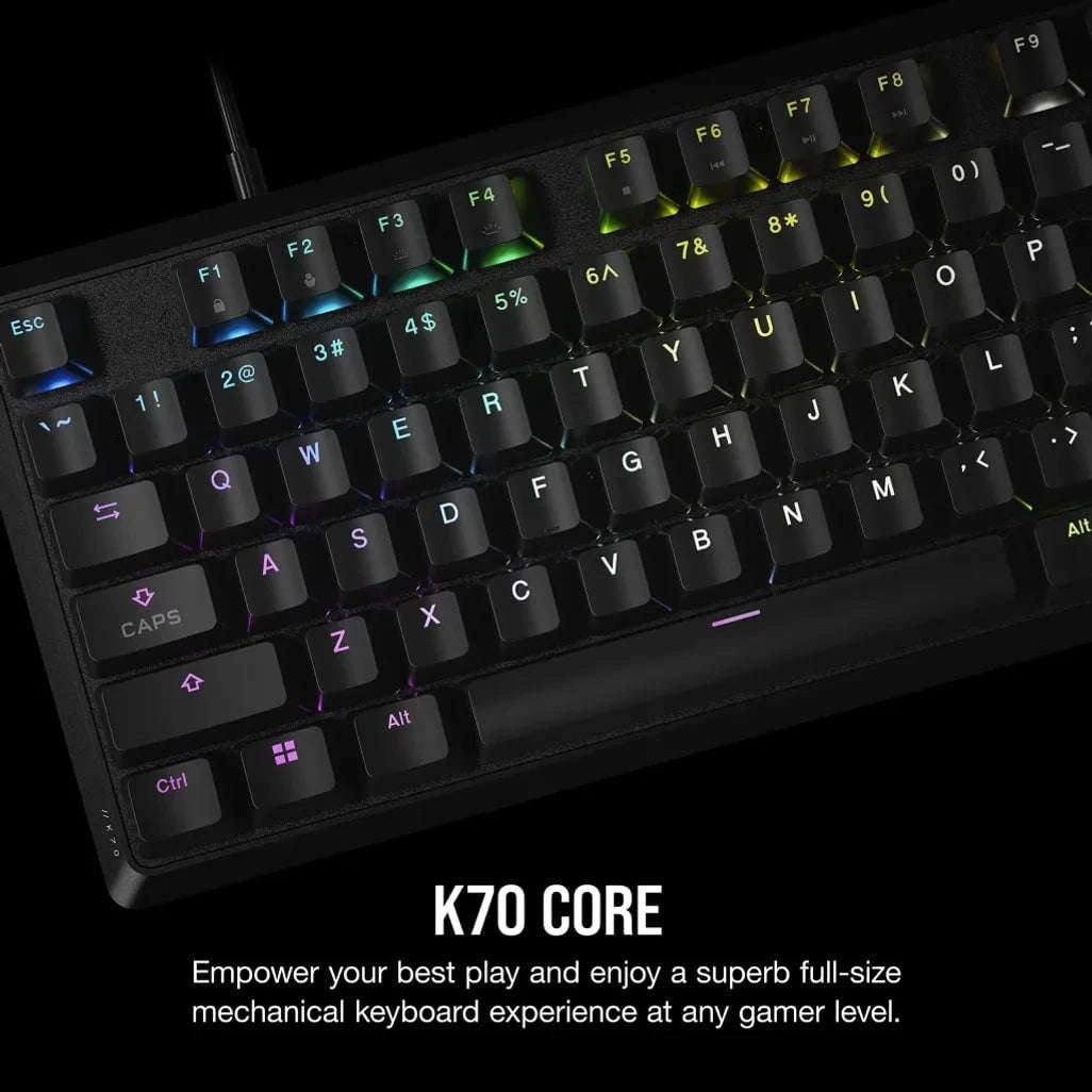 Corsair K70, Full-size (100%), Wired, USB, Mechanical, Black