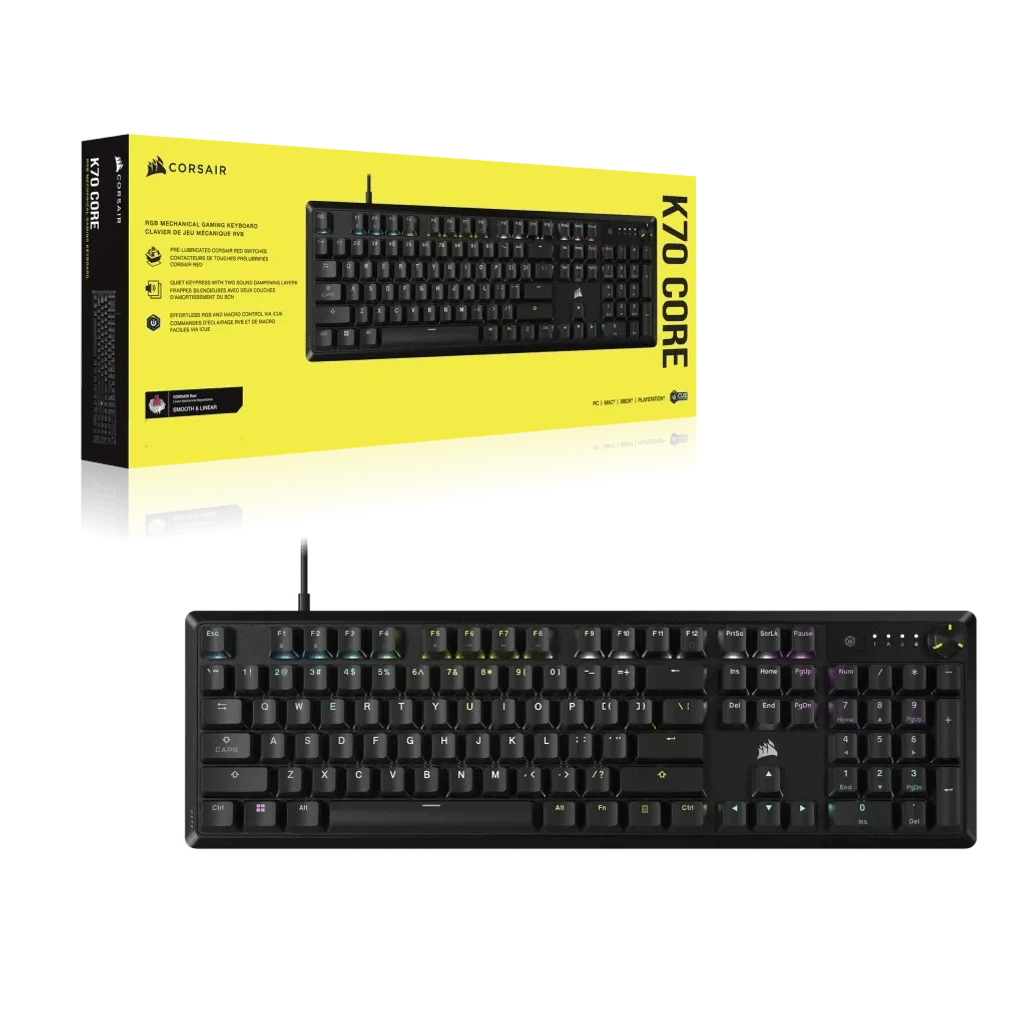 Corsair K70, Full-size (100%), Wired, USB, Mechanical, Black