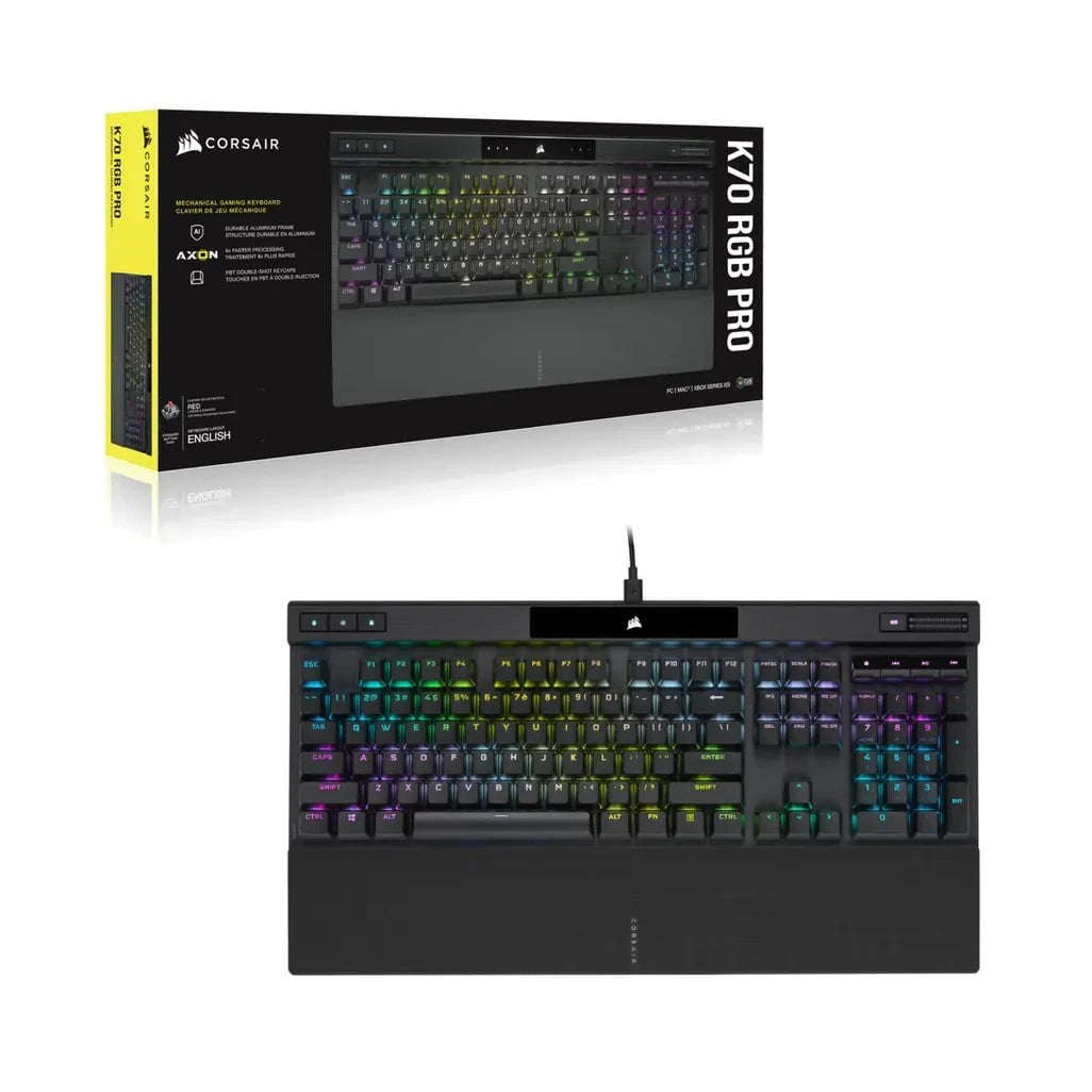 Corsair K70 RGB PRO Mechanical Gaming Keyboard with PBT DOUBLE SHOT PRO Keycaps  CHERRY MX Brown